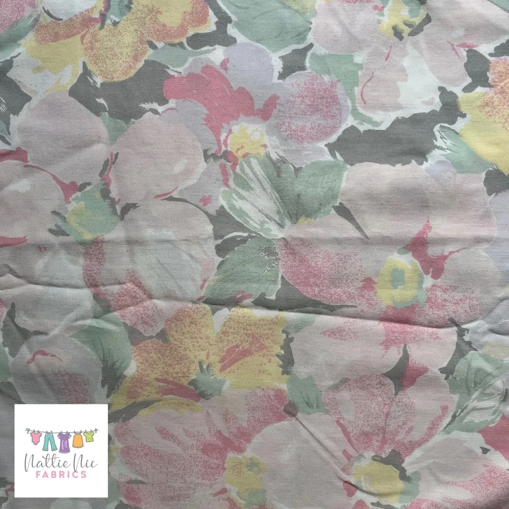 Vintage Full Size Flat Sheet in‎ beautiful floral Cannon